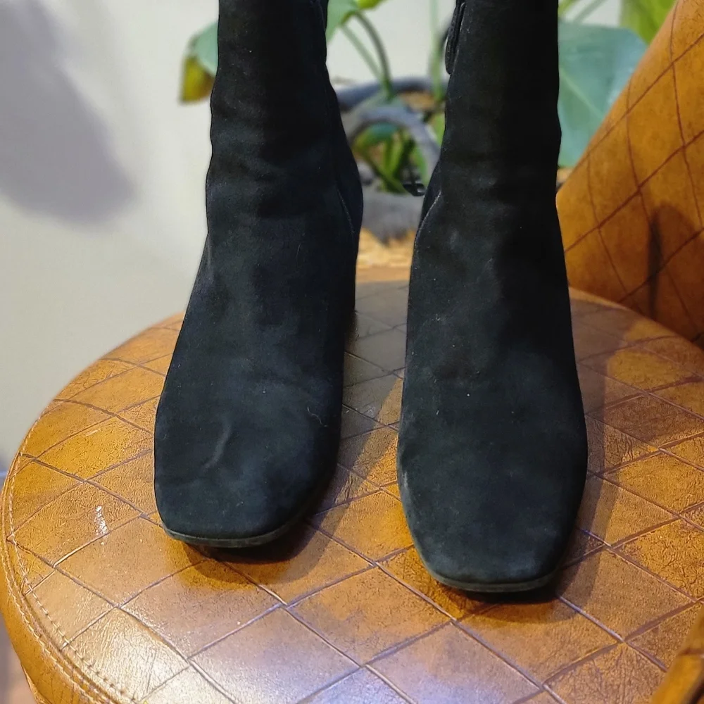 Aquatalia Suede Ankle Boots 9.5 Black - Picture 4 of 6